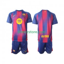 FC Barcelona Domácí Dres 2025-2026 Krátký rukáv Děti Fotbalové Dresy