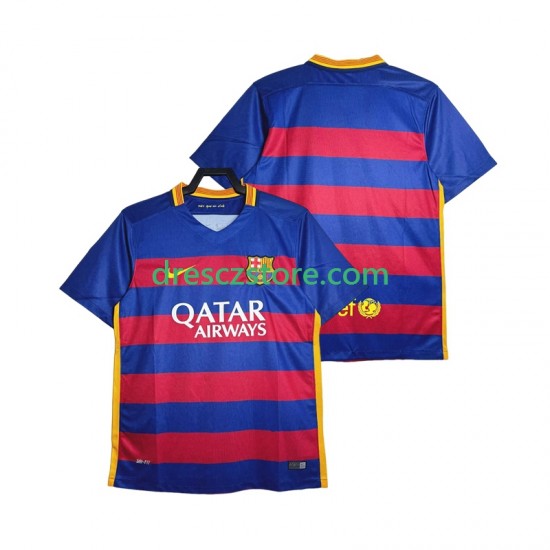 FC Barcelona 2015-2016 Retro Domácí Dres Krátký rukáv Muže Fotbalové Dresy
