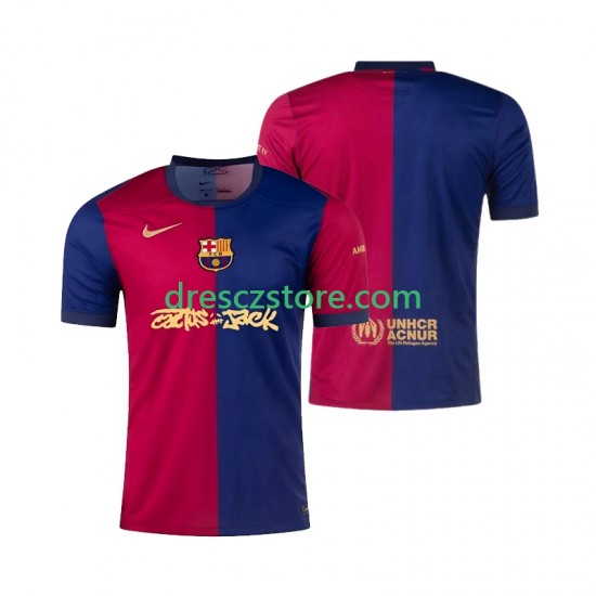FC Barcelona TRAVIS SCOTT Domácí Dres 2024-2025 Krátký rukáv Muže Fotbalové Dresy