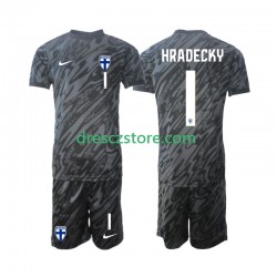 Finsko HRADECKY 1 Brankářské Domácí Dres 2024 Krátký rukáv Děti Fotbalové Dresy