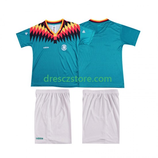Německo Retro Venkovní Dres 1994 Krátký rukáv Děti Fotbalové Dresy