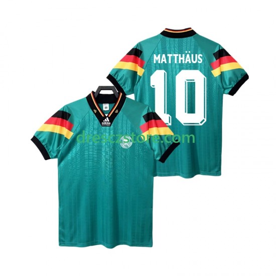 Německo MATTHAUS 10 1992 Retro Venkovní Dres Krátký rukáv Muže Fotbalové Dresy