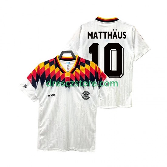 Německo MATTHAUS 10 Retro Domácí Dres 1994 Krátký rukáv Muže Fotbalové Dresy