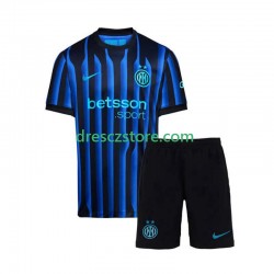 Inter Milán Domácí Dres 2025-2026 Krátký rukáv Děti Fotbalové Dresy