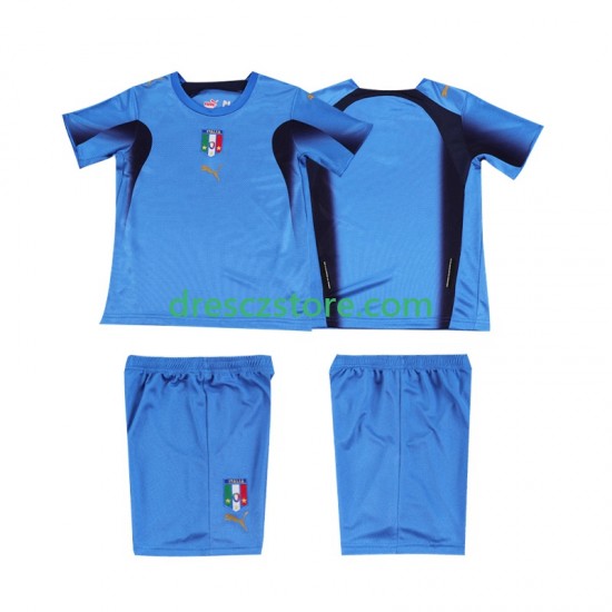 Itálie Retro Domácí Dres 2006 Krátký rukáv Děti Fotbalové Dresy