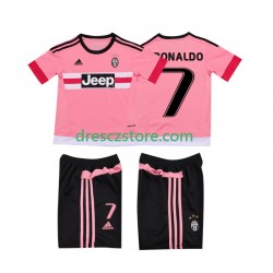 Juventus Cristiano RONALDO 7 2015 2016 Retro Venkovní Dres Krátký rukáv Děti Fotbalové Dresy