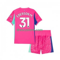 Manchester City Ederson Moraes 31 Brankářské Venkovní Dres 2025-2026 Krátký rukáv Děti Fotbalové Dresy
