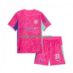 Manchester City Ederson Moraes 31 Brankářské Venkovní Dres 2025-2026 Krátký rukáv Děti Fotbalové Dresy