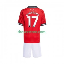 Manchester United Alejandro Garnacho 17 Domácí Dres 2025-2026 Krátký rukáv Děti Fotbalové Dresy