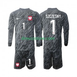 Polsko Szczesny 1 Brankářské Venkovní Dres 2024 Dlouhý rukáv Děti Fotbalové Dresy