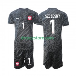 Polsko Szczesny 1 Brankářské Venkovní Dres 2024 Krátký rukáv Děti Fotbalové Dresy