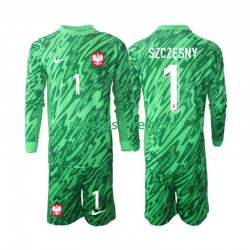 Polsko Szczesny 1 Brankářské Alternativní Dres 2024 Dlouhý rukáv Děti Fotbalové Dresy