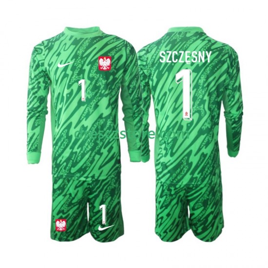 Polsko Szczesny 1 Brankářské Alternativní Dres 2024 Dlouhý rukáv Děti Fotbalové Dresy