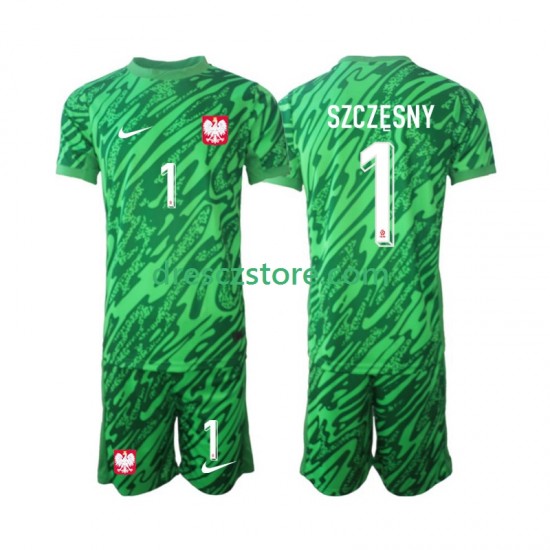 Polsko Szczesny 1 Brankářské Alternativní Dres 2024 Krátký rukáv Děti Fotbalové Dresy
