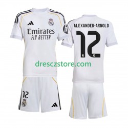 Real Madrid Alexander-Arnold 12 Domácí Dres 2025-2026 Krátký rukáv Děti Fotbalové Dresy