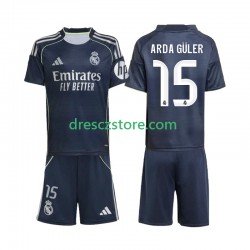 Real Madrid Arda Guler 15 Venkovní Dres 2025-2026 Krátký rukáv Děti Fotbalové Dresy