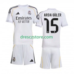 Real Madrid Arda Guler 15 Domácí Dres 2025-2026 Krátký rukáv Děti Fotbalové Dresy