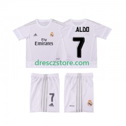 Real Madrid Cristiano Ronaldo 7 2015 2016 Retro Domácí Dres Krátký rukáv Děti Fotbalové Dresy