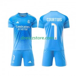 Real Madrid Thibaut Courtois 1 Brankářské Domácí Dres 2025-2026 Krátký rukáv Děti Fotbalové Dresy