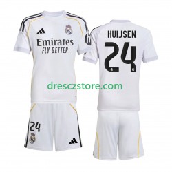 Real Madrid Huijsen 24 Domácí Dres 2025-2026 Krátký rukáv Děti Fotbalové Dresy