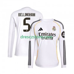 Real Madrid Jude Bellingham 5 Domácí Dres 2025-2026 Dlouhý rukáv Muže Fotbalové Dresy