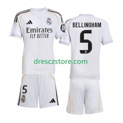 Real Madrid Jude Bellingham 5 Domácí Dres 2025-2026 Krátký rukáv Děti Fotbalové Dresy
