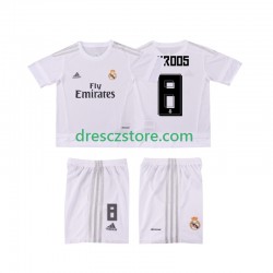 Real Madrid KROOS 8 2015 2016 Retro Domácí Dres Krátký rukáv Děti Fotbalové Dresy