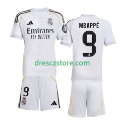 Real Madrid Mbappé Kylian 9 Domácí Dres 2025-2026 Krátký rukáv Děti Fotbalové Dresy