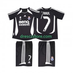Real Madrid RAUL 7 2007 Retro Venkovní Dres 2006 Krátký rukáv Děti Fotbalové Dresy