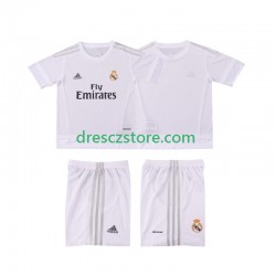 Real Madrid 2015 2016 Retro Domácí Dres Krátký rukáv Děti Fotbalové Dresy