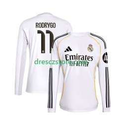 Real Madrid Rodrygo 11 Domácí Dres 2025-2026 Dlouhý rukáv Muže Fotbalové Dresy