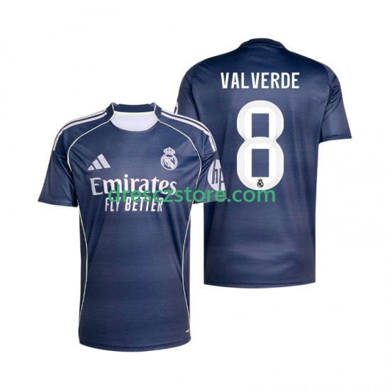 Real Madrid Valverde 8 Venkovní Dres 2025-2026 Krátký rukáv Muže Fotbalové Dresy