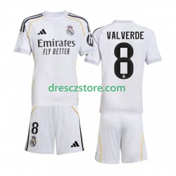 Real Madrid Valverde 8 Domácí Dres 2025-2026 Krátký rukáv Děti Fotbalové Dresy