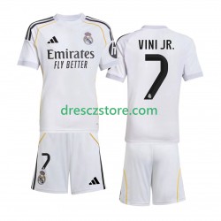 Real Madrid Vinicius Junior 7 Domácí Dres 2025-2026 Krátký rukáv Děti Fotbalové Dresy