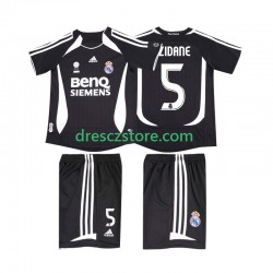 Real Madrid ZIDANE 5 2007 Retro Venkovní Dres 2006 Krátký rukáv Děti Fotbalové Dresy