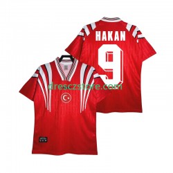 Turecko HAKAN 9 1996 Retro Domácí Dres Krátký rukáv Muže Fotbalové Dresy