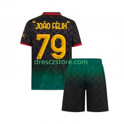 AC Milán JOAO FELIX 79 Čtvrtý Dres 2024-2025 Krátký rukáv Děti Fotbalové Dresy