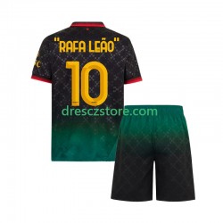 AC Milán RAFA LEAO 10 Čtvrtý Dres 2024-2025 Krátký rukáv Děti Fotbalové Dresy