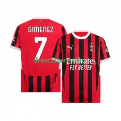 AC Milán Santiago Gimenez 7 Domácí Dres 2024-2025 Krátký rukáv Muže Fotbalové Dresy