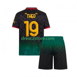 AC Milán THEO 19 Čtvrtý Dres 2024-2025 Krátký rukáv Děti Fotbalové Dresy