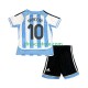 Argentina Maradona 10 Retro Domácí Dres 2006 Krátký rukáv Děti Fotbalové Dresy