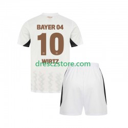 Bayer 04 Leverkusen Florian Wirtz 10 Venkovní Dres 2024-2025 Krátký rukáv Děti Fotbalové Dresy