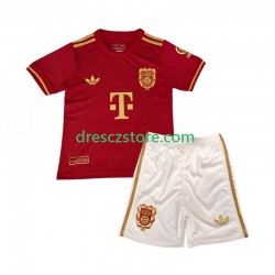FC Bayern Mnichov 125th Anniversary Red Domácí Dres 2024-2025 Krátký rukáv Děti Fotbalové Dresy
