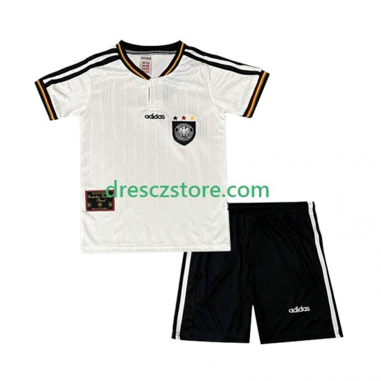 Německo 1996 Retro Domácí Dres Krátký rukáv Děti Fotbalové Dresy