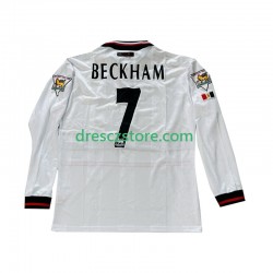 Manchester United Beckham 7 Retro Venkovní Dres 1998 1999 Dlouhý rukáv Muže Fotbalové Dresy
