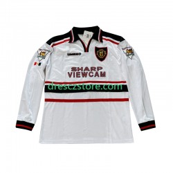 Manchester United Beckham 7 Retro Venkovní Dres 1998 1999 Dlouhý rukáv Muže Fotbalové Dresy