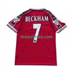 Manchester United Beckham 7 Retro Domácí Dres 1998 1999 Krátký rukáv Muže Fotbalové Dresy