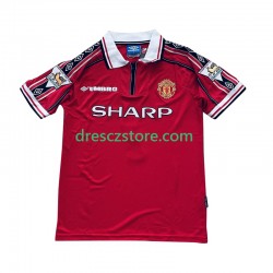 Manchester United Beckham 7 Retro Domácí Dres 1998 1999 Krátký rukáv Muže Fotbalové Dresy
