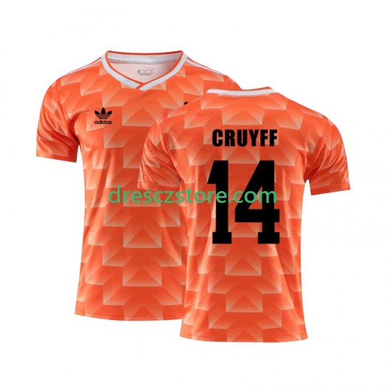 Nizozemsko Cruyff 14 1988 Retro Domácí Dres Krátký rukáv Muže Fotbalové Dresy