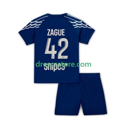 Paris Saint-Germain Zague 42 Čtvrtý Dres 2024-2025 Krátký rukáv Děti Fotbalové Dresy
